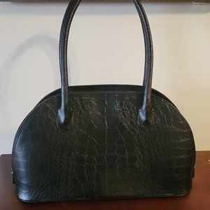 Marks & Spencer black croc leather bag
